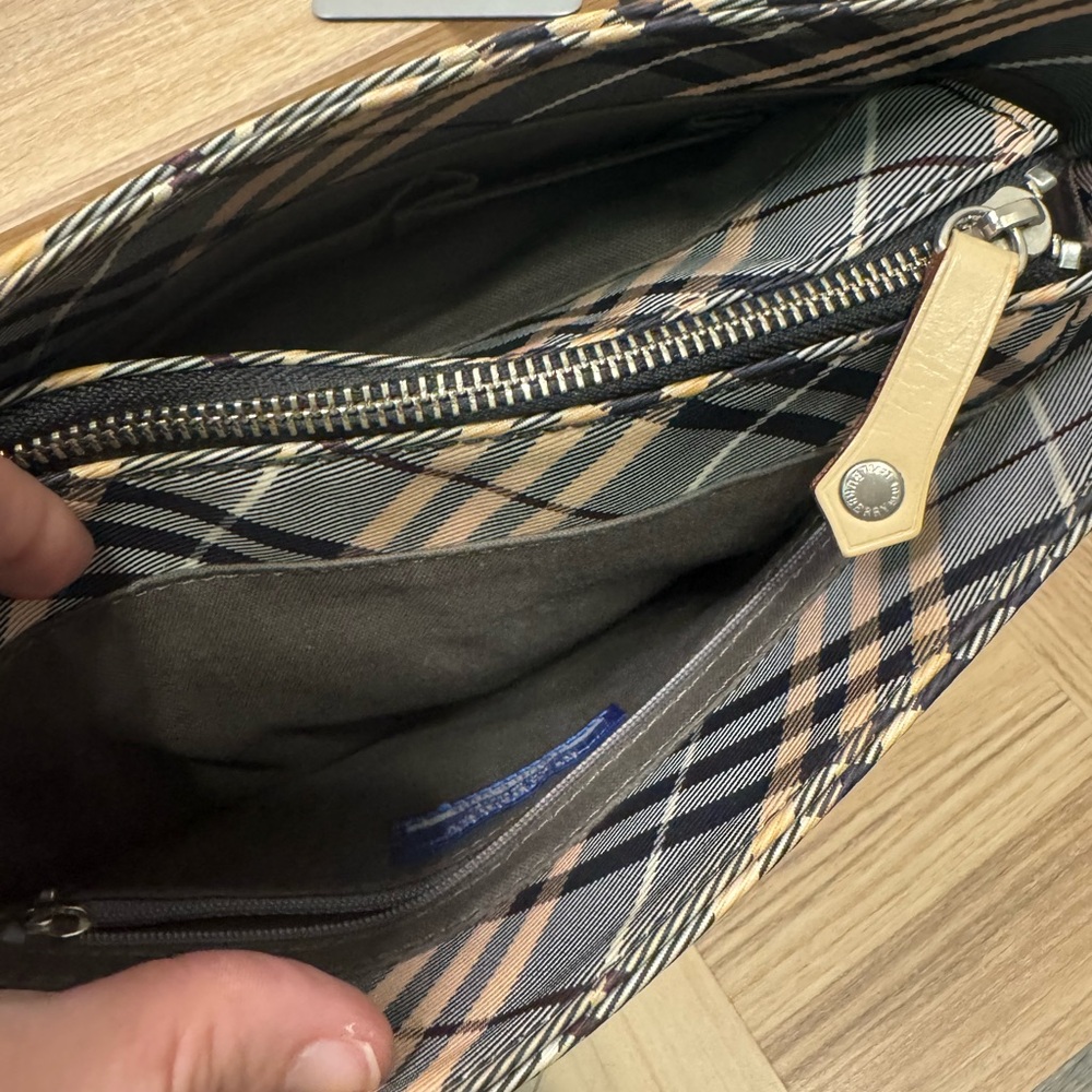 Burberry Blue Label Nova Check Nylon & Leather Shoulder Tote (Diagonal Plaid) - Picture 9 of 16